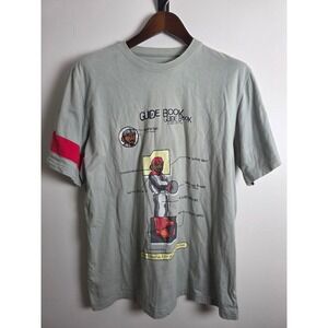 Mens Guide Book Graphic T Shirt Light Green Short Sleeve Crew Neck Casual Top